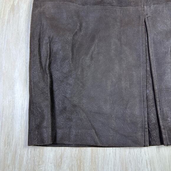 Pow Wow 100% Leather Classic Chic Elegant Workwear Professional Pencil Skirt 10 - Picture 4 of 13